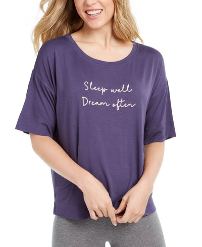 Jenni Ultra Soft Core Printed Short Sleeve Pajama Shirt Sleep Well