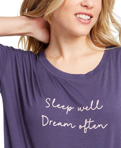 Jenni Ultra Soft Core Printed Short Sleeve Pajama Shirt Sleep Well thumbnail 3
