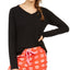 Jenni Wo Ribbed Knit Pajama Top Deep Black