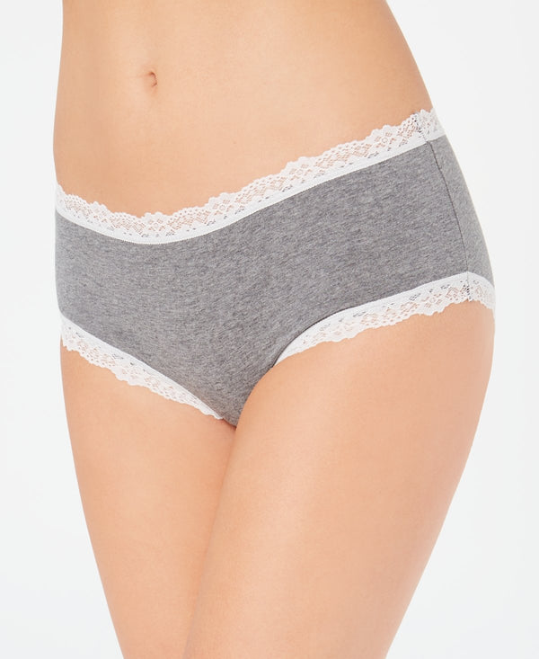 Jenni Women's Lace Trim Hipster Underwear HEATHER
