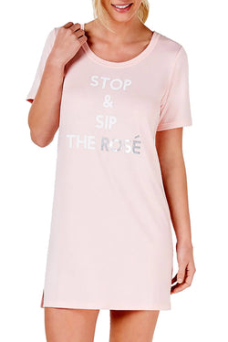 Jenni by Jennifer Moore Pink 'Sip The Rose' Soft Knit Sleepshirt thumbnail 1