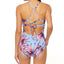 Jessica Simpson Palmy Days Printed Smocked-sides One-piece Swimsuit Lilac Multi