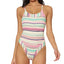 Jessica Simpson Striped Cross-back One-piece Swimsuit Push Multi