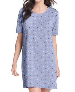 Jockey Everyday Essentials Cotton Short Sleeve Sleepshirt Nightgown Flurry Multi thumbnail 1