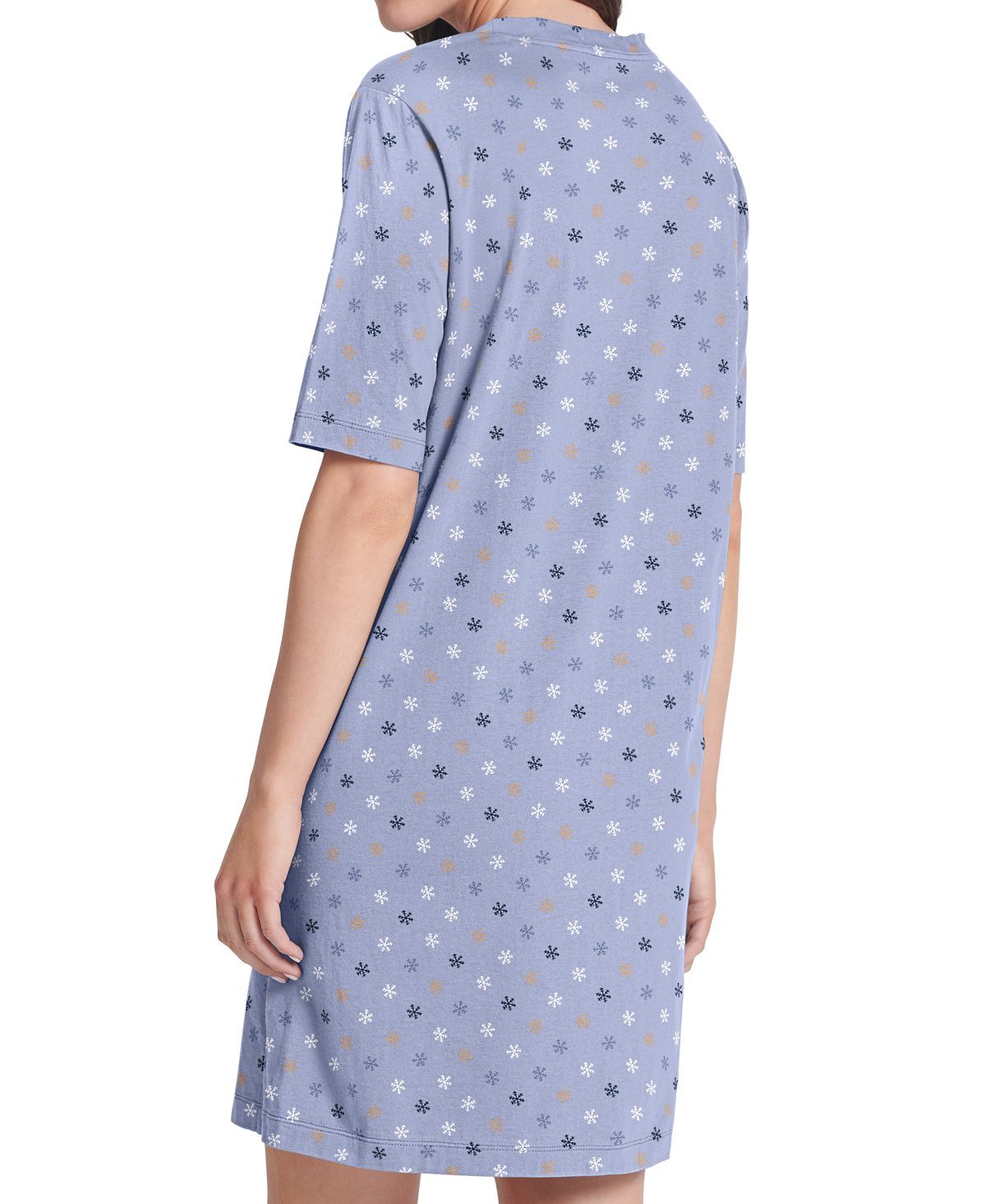 Jockey Everyday Essentials Cotton Short Sleeve Sleepshirt Nightgown Flurry Multi