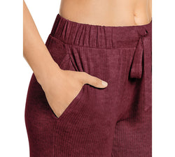 Jockey Luxe Lounge Ribbed Sleepwear Jogger Pants Crushed Cranberry thumbnail 3
