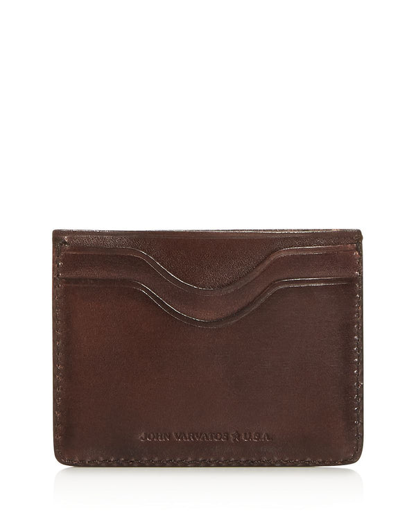 John Varvatos Star Usa Bushwick Leather Card Case Brown