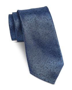 John Varvatos Star Usa Fillmore Speckled Textured Classic Silk Tie Atlantic Blue thumbnail 1