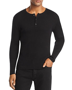 John Varvatos Star Usa Ribbed Henley Black