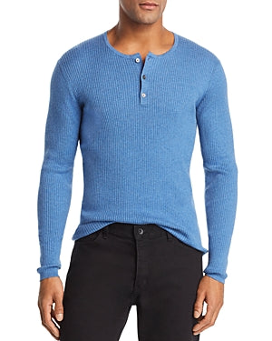 John Varvatos Star Usa Ribbed Henley Blue