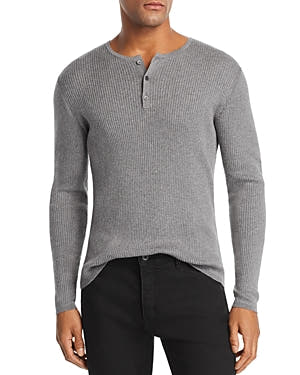 John Varvatos Star Usa Ribbed Henley Grey