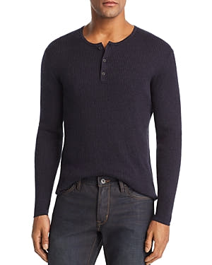 John Varvatos Star Usa Ribbed Henley Navy