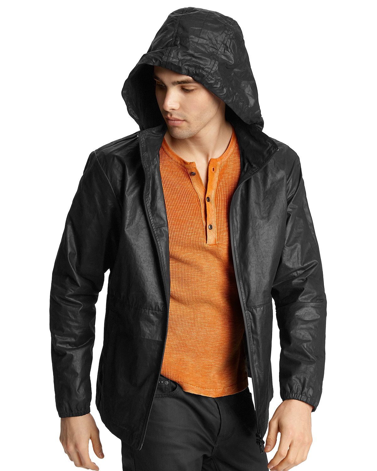 John Varvatos Star Usa Robby Windbreaker Jacket Black