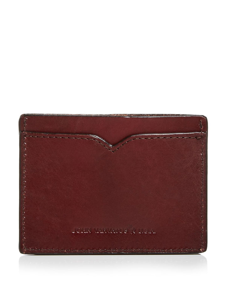 John Varvatos Star Usa Scored Leather Card Case Burgundy