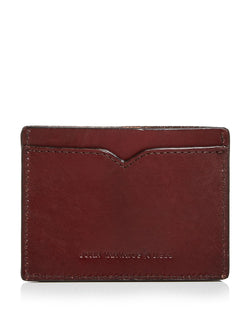 John Varvatos Star Usa Scored Leather Card Case Burgundy thumbnail 1