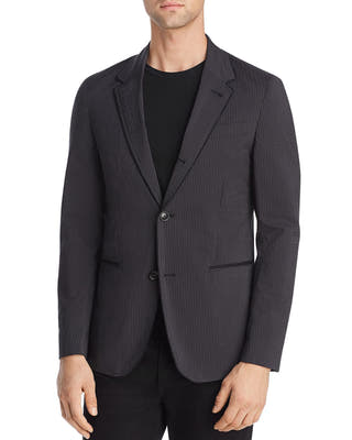 John Varvatos Star Usa Tucker Seersucker Regular Fit Jacket Black