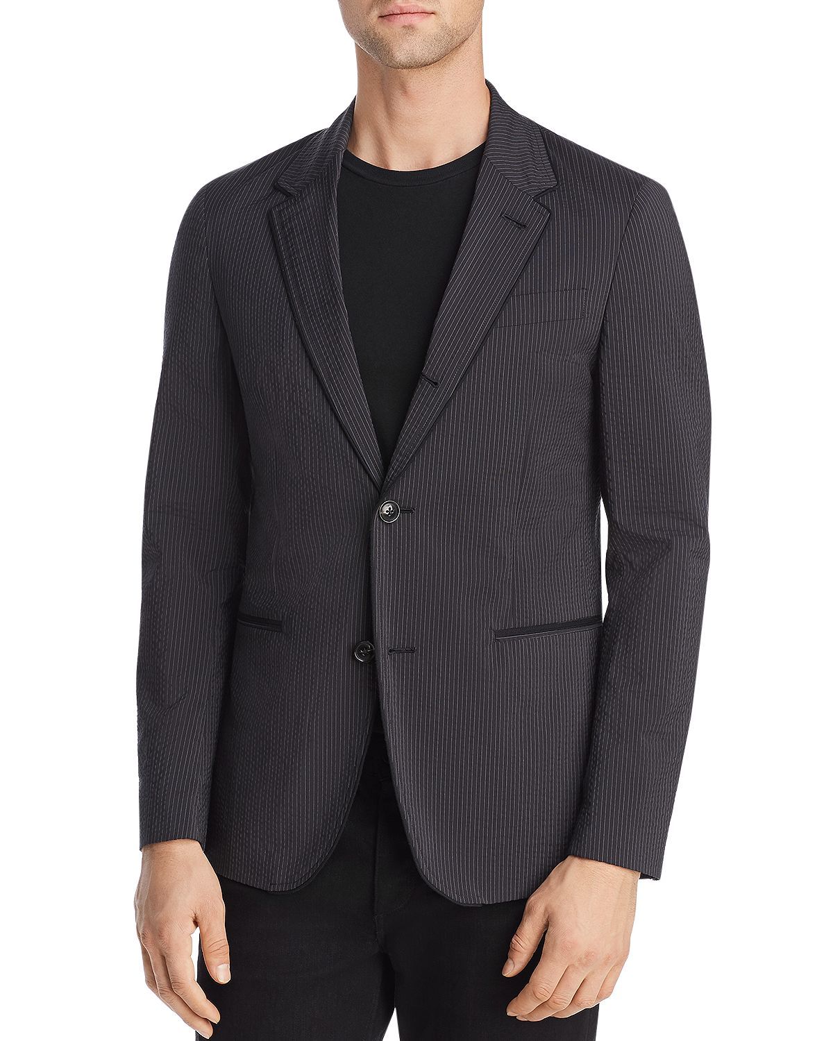John Varvatos Star Usa Tucker Seersucker Regular Fit Jacket Black