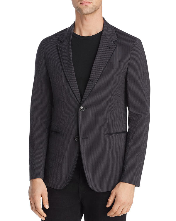 John Varvatos Star Usa Tucker Seersucker Regular Fit Jacket Black