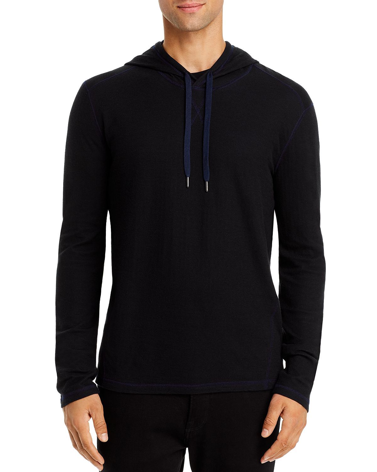 John Varvatos Star Usa Washington Double Knit Hooded Sweatshirt Black