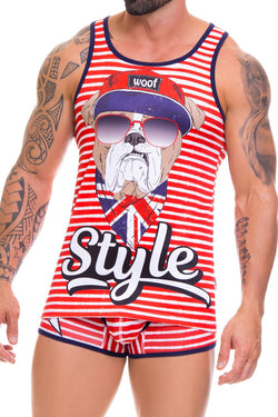 Jor Red Printed Frankie Tank Top thumbnail 1