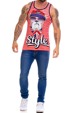 Jor Red Printed Frankie Tank Top thumbnail 3