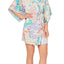 Josie by Natori Lotus Bouquet Kimono Wrap Robe in White/Multi