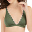 Kate Spade New York Scallop Wave V-neck Bikini Top Olive
