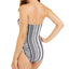Kenneth Cole Printed Strapless One-piece Swimsuit Black/White