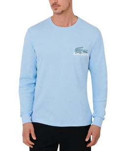 Lacoste Croc Thermal Waffle Sleep Shirt - Light Blue thumbnail 2