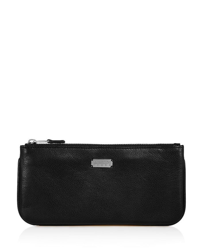 Lambertson Truex Medium Pebbled Leather Zip Pouch Black