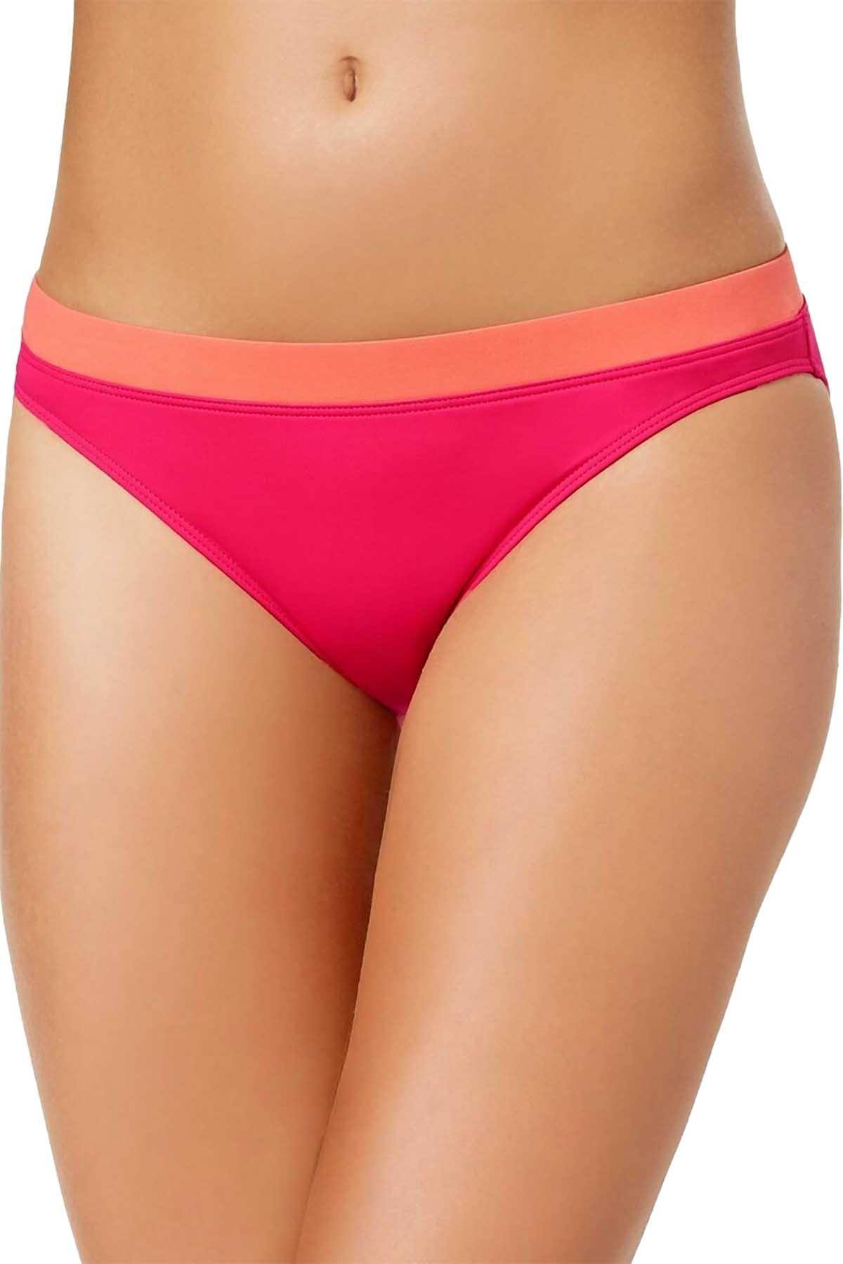 Lauren Ralph Lauren Beach Club Banded Waist Bikini Bottom in Pink/Coral