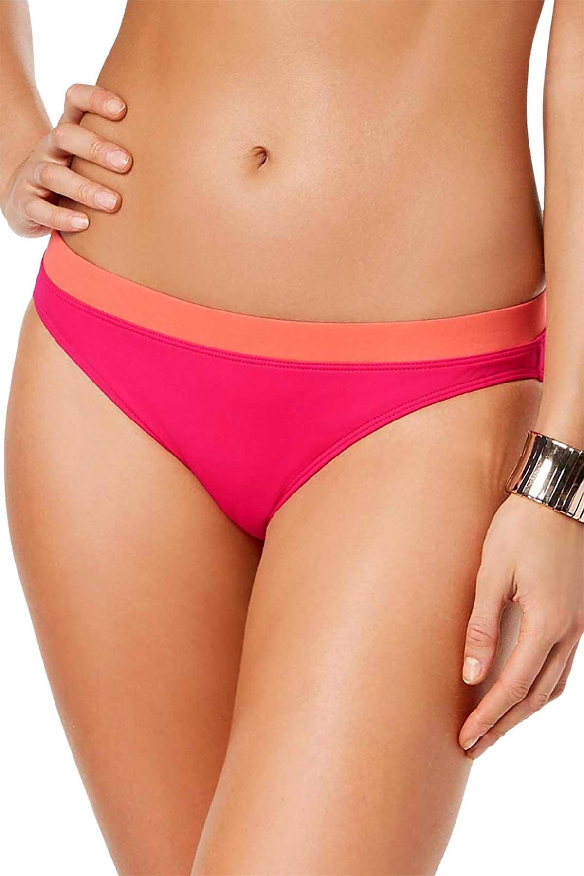 Lauren Ralph Lauren Beach Club Banded Waist Bikini Bottom in Pink/Coral