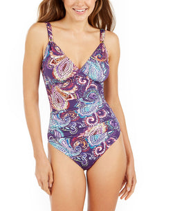Lauren Ralph Lauren Captiva Paisley-print Underwire One-piece Swimsuit Eggplant Paisley thumbnail 1