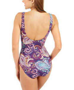 Lauren Ralph Lauren Captiva Paisley-print Underwire One-piece Swimsuit Eggplant Paisley thumbnail 2
