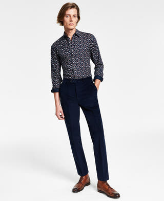 Lauren Ralph Lauren Classic-fit Stretch Corduroy Performance Pants Dark Blue