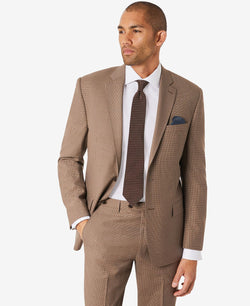 Lauren Ralph Lauren Classic-fit Ultraflex Stretch Houndstooth Suit Jacket Medium Brown thumbnail 1