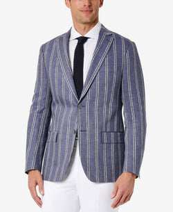 Lauren Ralph Lauren Classic-fit Ultraflex Stretch Linen Blazer Denim thumbnail 1