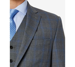 Lauren Ralph Lauren Classic-fit Wool Stretch Suit Jacket Grey/Blue Plaid thumbnail 3