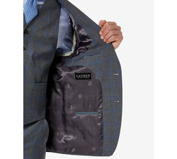 Lauren Ralph Lauren Classic-fit Wool Stretch Suit Jacket Grey/Blue Plaid thumbnail 4