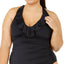 Lauren Ralph Lauren Plus Beach Club Ruffled Tankini Top Black