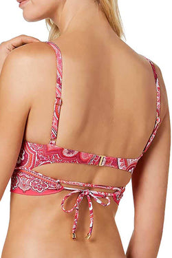 Lauren Ralph Lauren Printed Bralette Bikini Top in Pink Aegean Paisley thumbnail 3