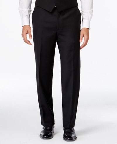 Lauren Ralph Lauren Solid Big And Tall Classic-fit Dress Pants Black