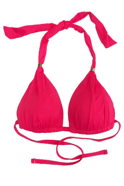 Lauren Ralph Lauren Triangle Halter Bikini Top in Raspberry thumbnail 3