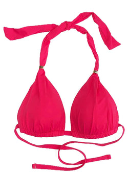 Lauren Ralph Lauren Triangle Halter Bikini Top in Raspberry thumbnail 3
