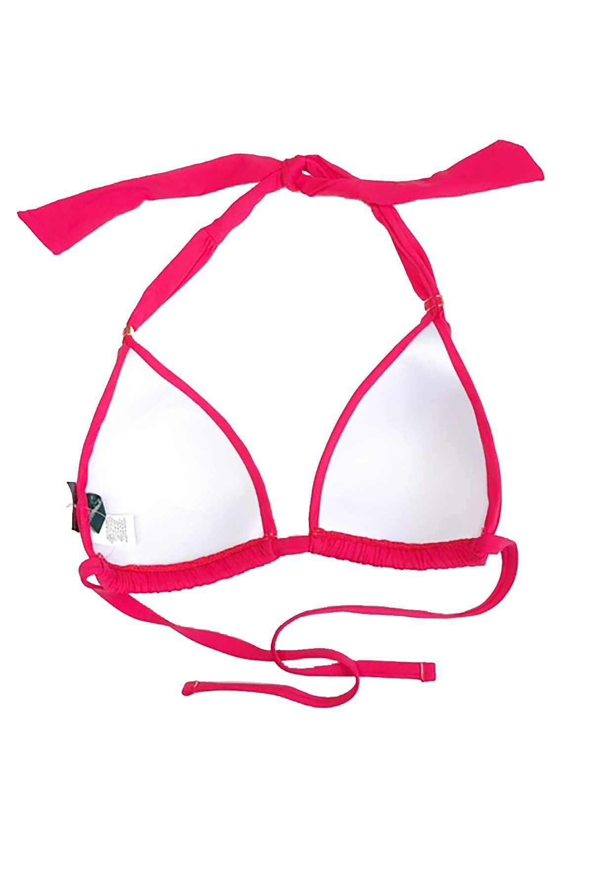 Lauren Ralph Lauren Triangle Halter Bikini Top in Raspberry