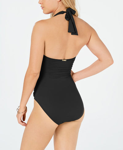 Lauren Ralph Lauren Tummy-control Halter One-piece Swimsuit Black