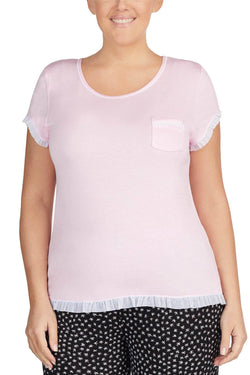 Layla PLUS Blush Ruffle Trim Lounge Top thumbnail 1