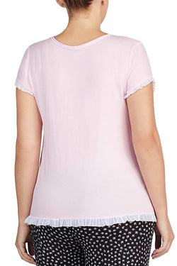 Layla PLUS Blush Ruffle Trim Lounge Top thumbnail 3