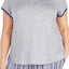 Layla PLUS Heather-Grey Contrast-Trim Lounge Top