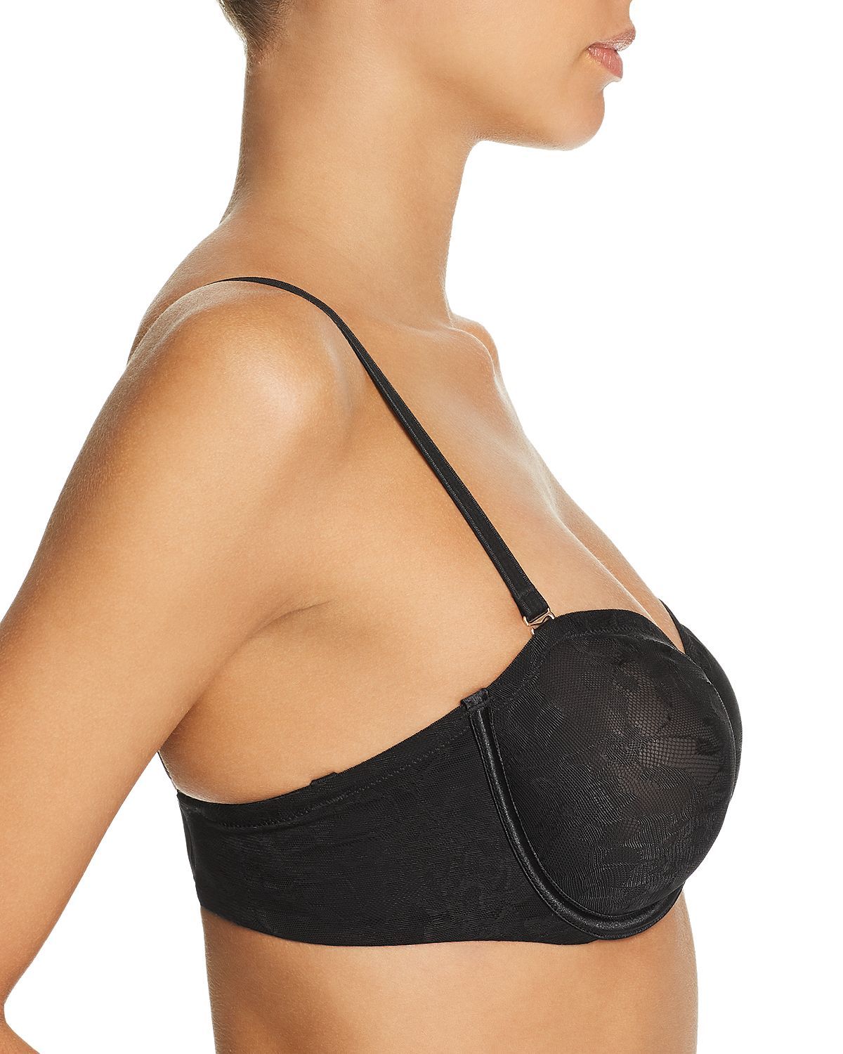 Le Mystère Lace Perfection Strapless Bra Black